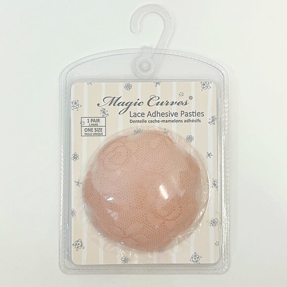 MAGIC CURVES (Nude) LACE ADHESIVE PASTIES - Picture 3 of 4
